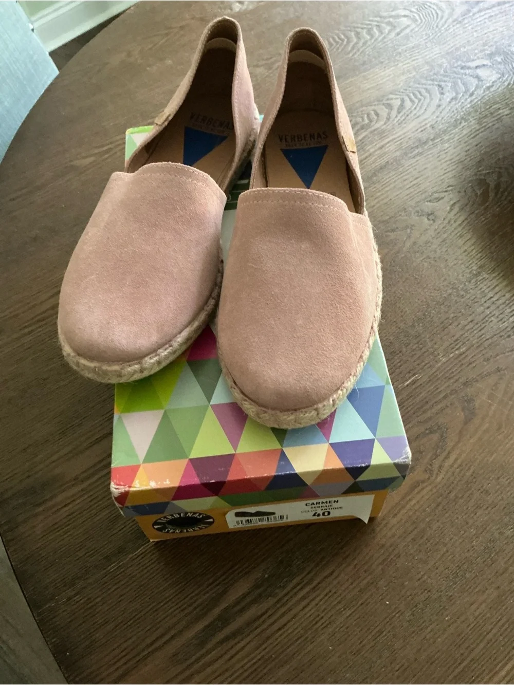 Suede Espadrille Slip-On in Dusty Pink